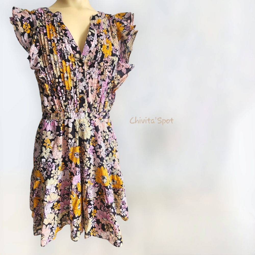 ๐๏ธ๐ท BB DAKOTA Know Your Flower cotton voile mini lace trim blossom print S - Picture 5 of 16